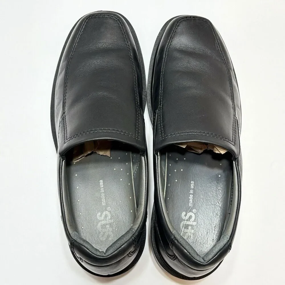 Sas Diplomat Slip-on Loafer Shoes Mens 12M Black Leather Dadcore Business